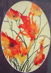 Fiery Flowers  16" x 13"  Sue Tyldesley