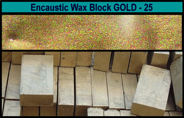 25 Gold encaustic art wax block